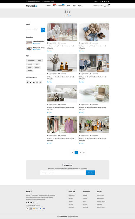 Minimalin - Minimal Multipurpose HTML Template