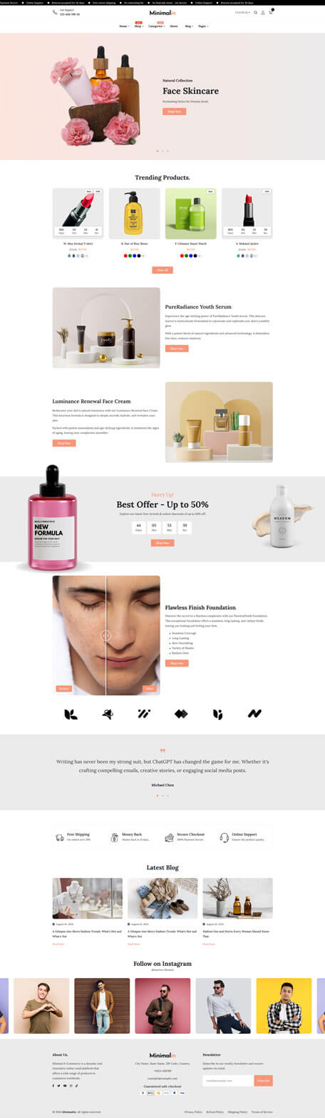 Minimalin - Minimal Multipurpose HTML Template