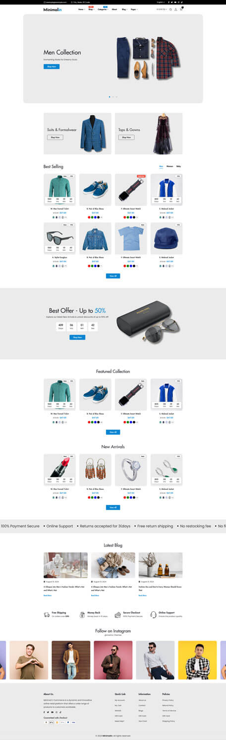 Minimalin - Minimal Multipurpose HTML Template