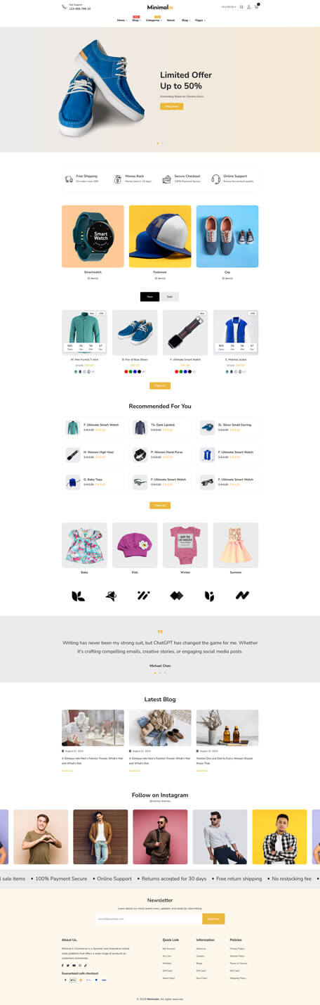 Minimalin - Minimal Multipurpose HTML Template
