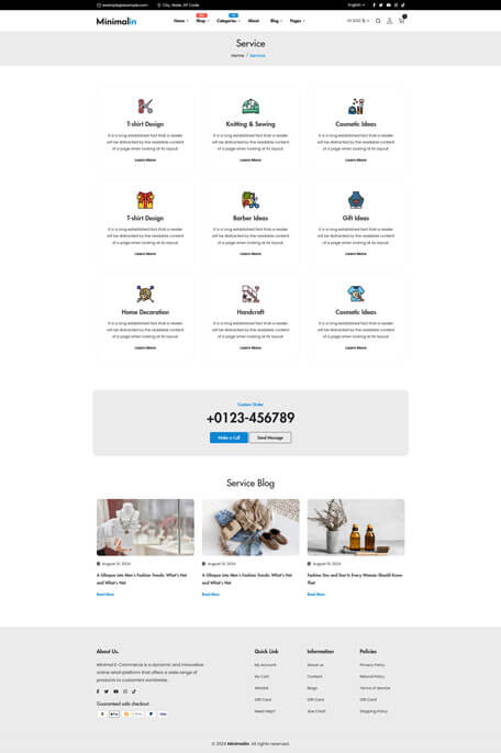 Minimalin - Minimal Multipurpose HTML Template