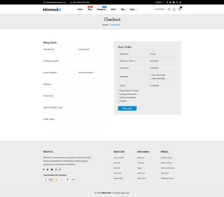 Minimalin - Minimal Multipurpose HTML Template